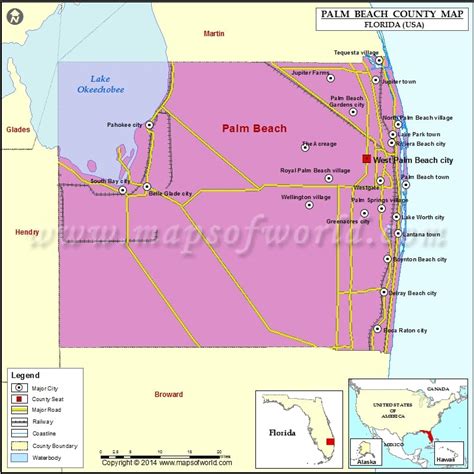 Palm beach County Map, Florida