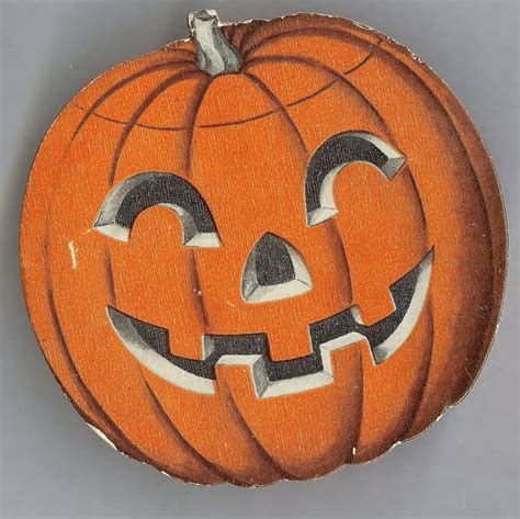 Jack O' Lantern cardboard candy container, USA 1950s from gaspee-sales on Ruby Lane