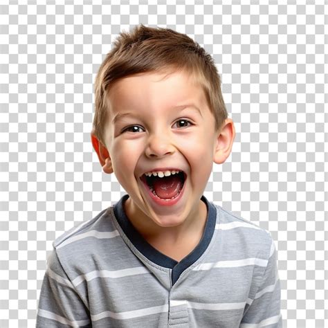 Premium PSD | Boy happy face isolated transparent background