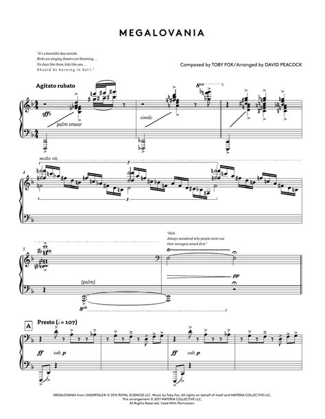 Toby Fox - Megalovania (from Undertale Piano Collections) (arr. David Peacock) sheet music