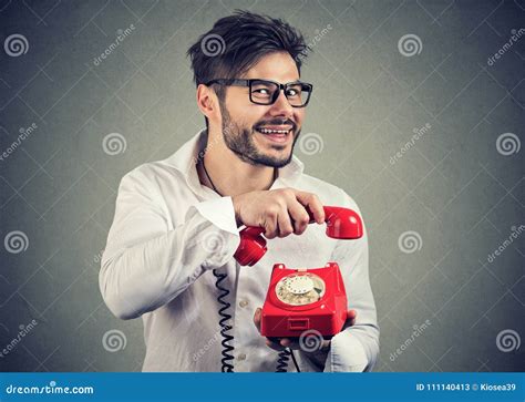 Crazy man hanging up phone stock image. Image of angry - 111140413