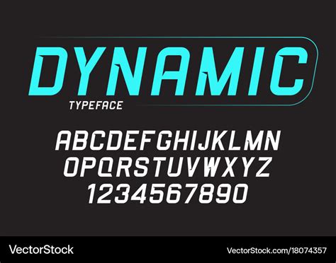 Dynamic bold italic font design alphabet typeface Vector Image