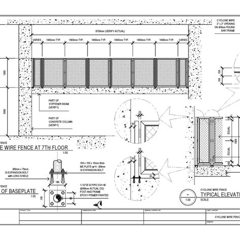 Cyclone Wire Fence - CAD Files, DWG files, Plans and Details