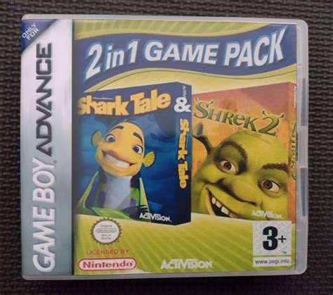 Shrek 2 & Shark Tale 2 In 1 NINTENDO GAMEBOY ADVANCE & ADVANCE SP Game ...