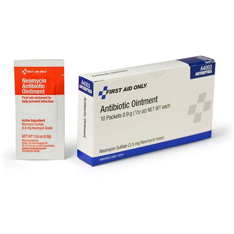 FAO Neomycin Antibiotic Ointment 0.9gm, 10 Packs per Box - AED Superstore - A4003