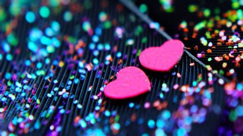Two Pink Heart Shape In Glittering Stripe Background HD Glitter Wallpapers | HD Wallpapers | ID ...