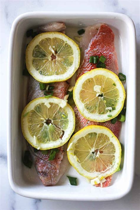 Baked ocean perch with lemon - The Top Meal