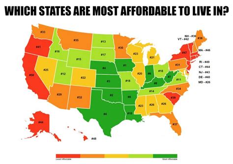 The 10 Most Affordable States In America | States in america, Map, Best ...