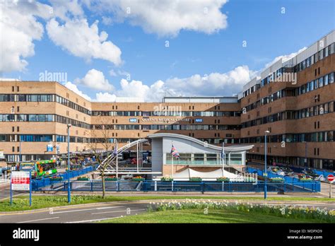 Main entrance to the Queen’s Medical Centre. The QMC is part of the Nottingham University ...