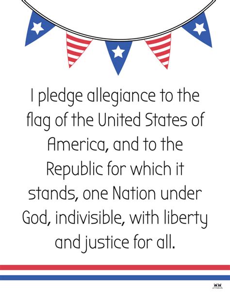 Pledge of Allegiance Words - 20 FREE Printables | Printabulls