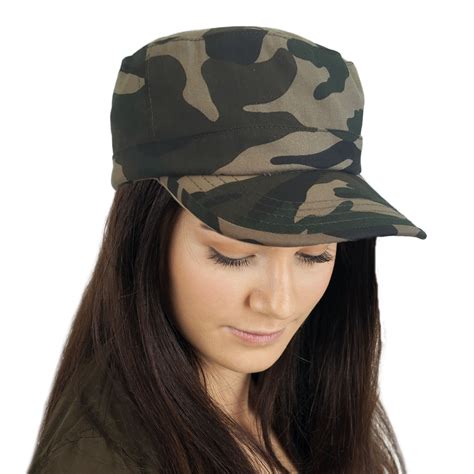 MENS LADIES WOMENS GIRLS MILITARY ARMY STYLE CAP PLAIN COTTON CADET ...