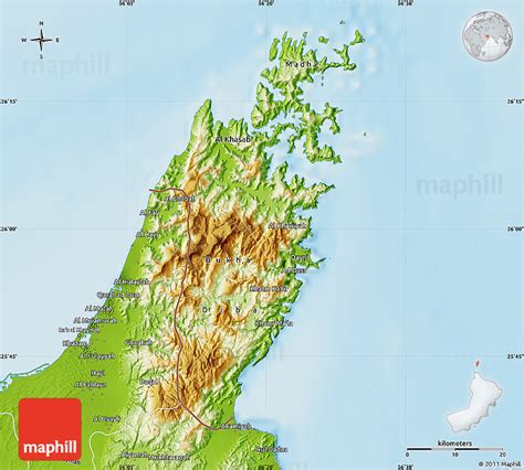 Physical Map of Musandam