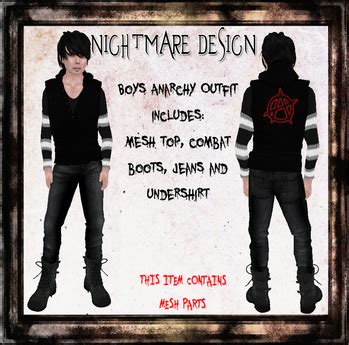 Second Life Marketplace - Anarchy Boys Hoody Outfit