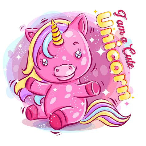 Unicorn Smile Vector Hd Images, Cute Colorful Unicorn Playing With Happy Smile Cartoon ...