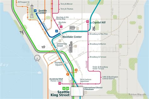 Seattle Rail Map - City train route map, your offline travel guide