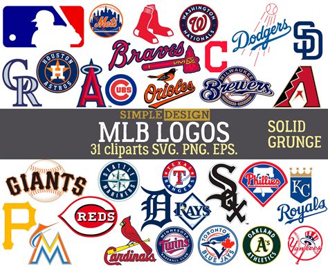 MLB team logos, MLB SVG, baseball team logos, grunge, distressed, baseball clipart, mlb logo ...