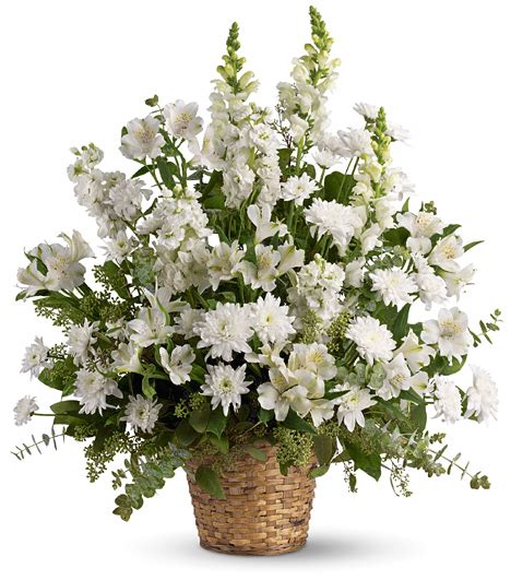 Heavenly Light Funeral Flowers Basket #T2622 - Florist Delivery in ...