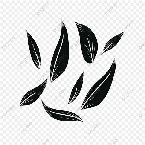 Black Group Vector PNG Images, Group Of Black Leaves, Leaves, Ilustration, Ilutrator PNG Image ...