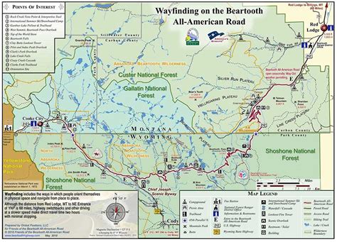 Beartooth Highway Wayfinding Map--Goes up to 10,947 feet in elevation, certainly a surprise when ...