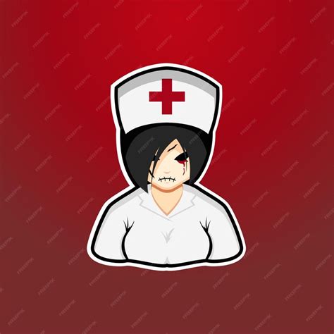 Premium Vector | Nurse ghost cartoon character in mascot logo type for a sticker clip art and ...