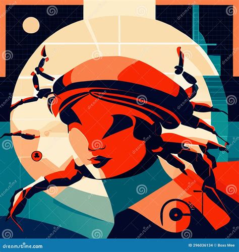 Artistic Illustration of a Female Robot in a Futuristic Style. Vector ...