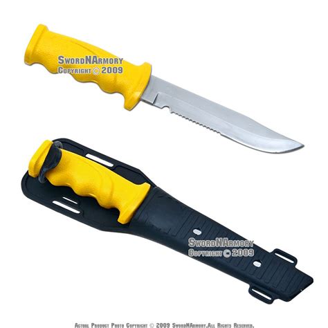 Stainless Steel Scuba Diving Knife w Leg Strap Serrated