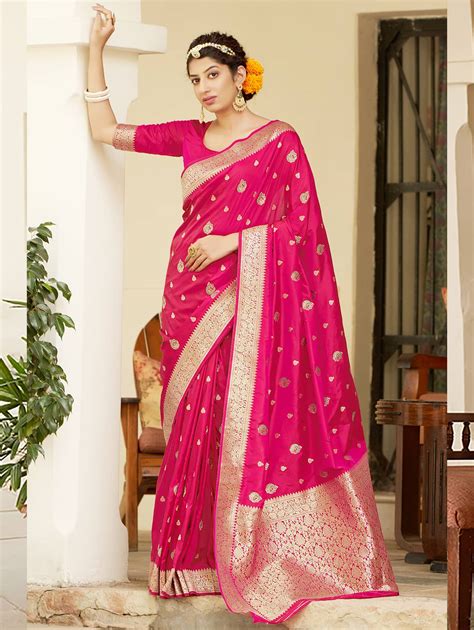 women's South Indian Woven saree in Pink dvz0002991 - Dvanza.com