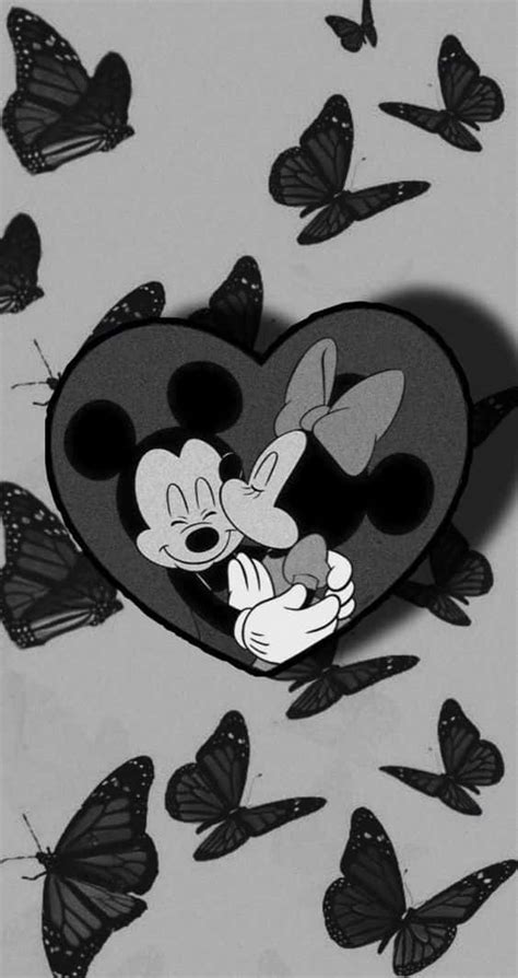 Mickey And Minnie Mouse Kissing Wallpaper