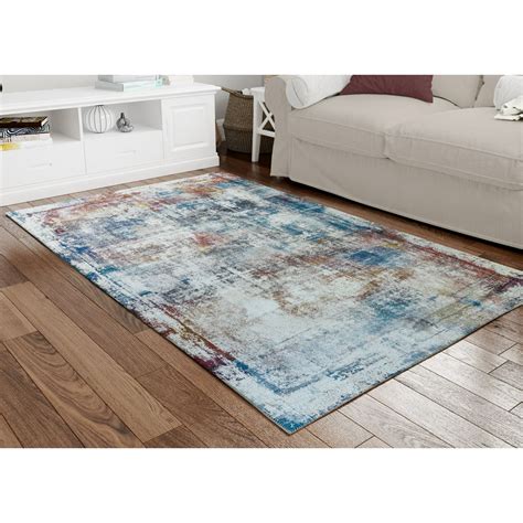 Soft Woven Elegant Printed Machine Washable Area Rug Abstract Multi 9' x 12' - Walmart.com ...