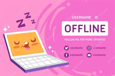 Premium Vector | Cute offline twitch banner