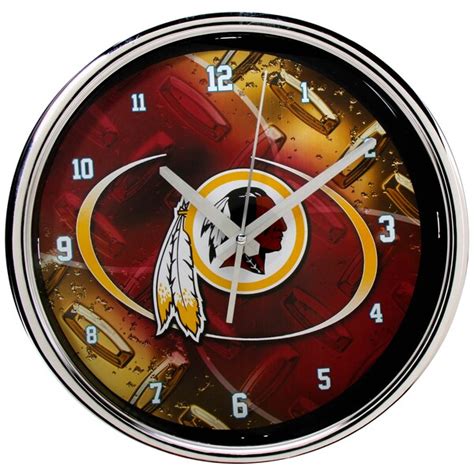 Washington Redskins Diamond Plate Chrome Wall Clock - NFLShop.com