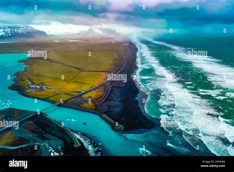 Aerial view of Diamond Beach Iceland Europe Stock Photo - Alamy