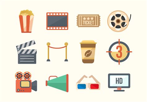 Cinema Movie Vector Icons - Download Free Vector Art, Stock Graphics & Images