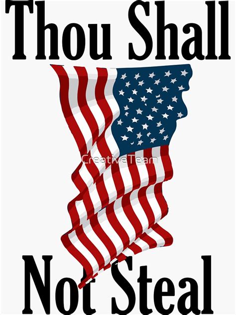 " Thou shall not steal" Sticker for Sale by CreativeTeam | Redbubble