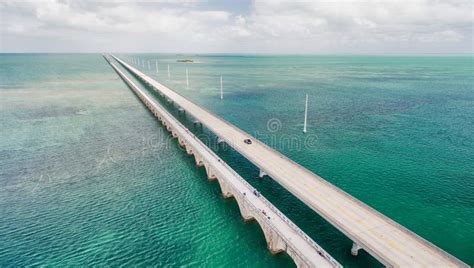 Beautiful Aerial View of Overseas Highway Bridge, Florida Stock Image - Image of bridge ...