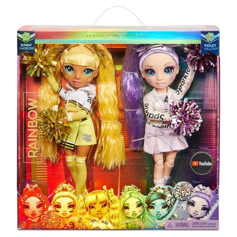 Rainbow High Cheer Fashion Dolls 2 Pack - Sunny Madison and Violet Willow - Walmart.com