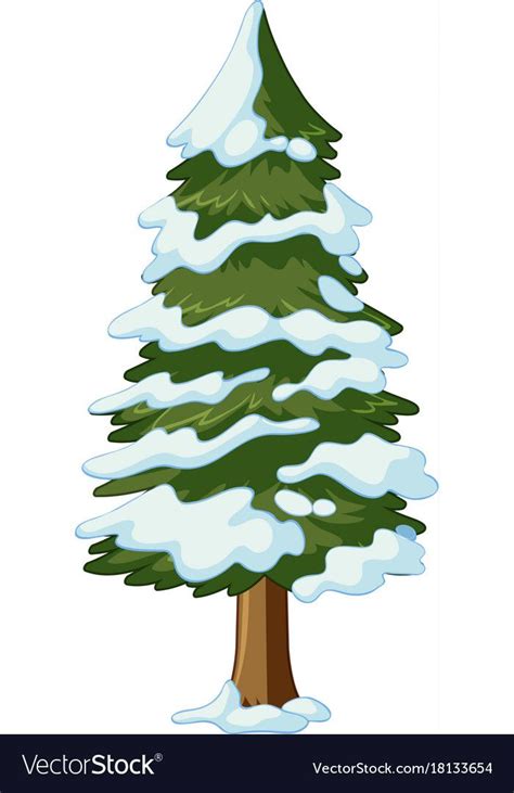 Pine tree covered with snow illustration. Download a Free Preview or High Quality Adobe ...