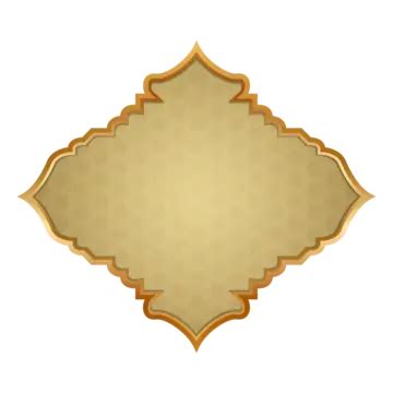 Gold Blank Islamic Label Vector, Islamic Label, Islamic Banner, Gold Border PNG and Vector with ...