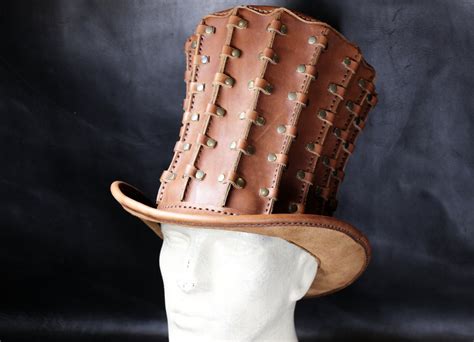 Steampunk Hat - Top Hat - Leather Hat