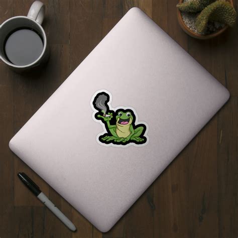 Funny frog is smoking a cigarette - Cigar - Sticker | TeePublic