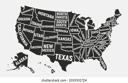 Illustrated Map Usa Poster States Attractions Stock Vector (Royalty Free) 1530611930 | Shutterstock