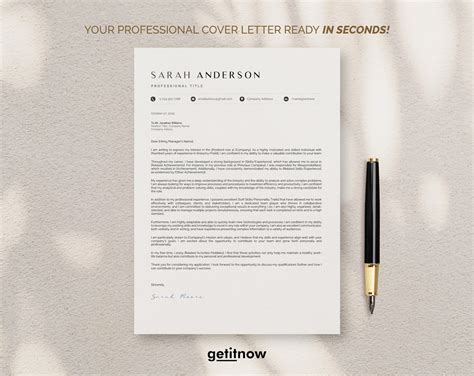 Cover Letter Template for Microsoft Word & Apple Pages, Sample Letter ...