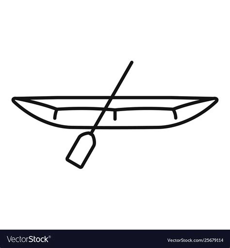 Canoe boat icon outline style Royalty Free Vector Image