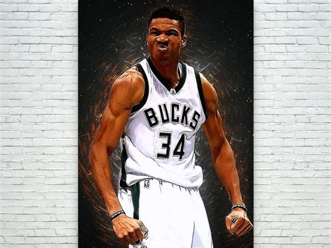 Giannis Antetokounmpo Poster / Sports Art Print Basketball - Etsy ...