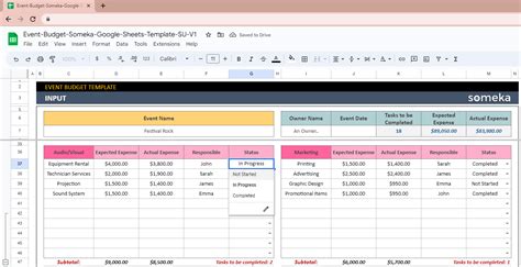 Event Budget Template Google Sheets | With 2024 Calendar