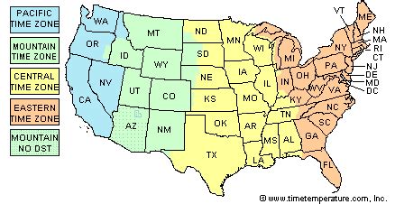 New York Time Zone Map - ToursMaps.com