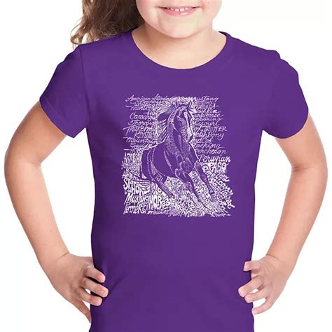 POPULAR HORSE BREEDS - Girl's Word Art T-shirt