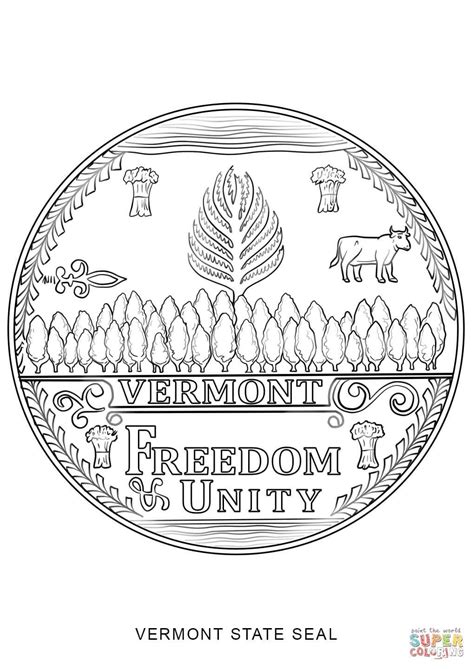 Click the Vermont State Seal coloring pages to view printable version or color it online ...