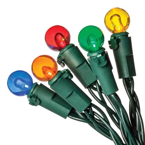 Shop Holiday Living 35-Count 11.3-ft Constant Multicolor Globe LED Battery-operated Indoor ...