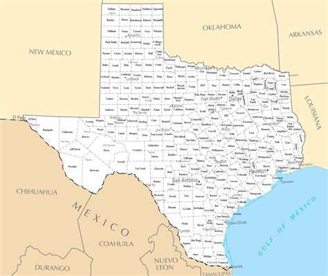 Printable Texas Map